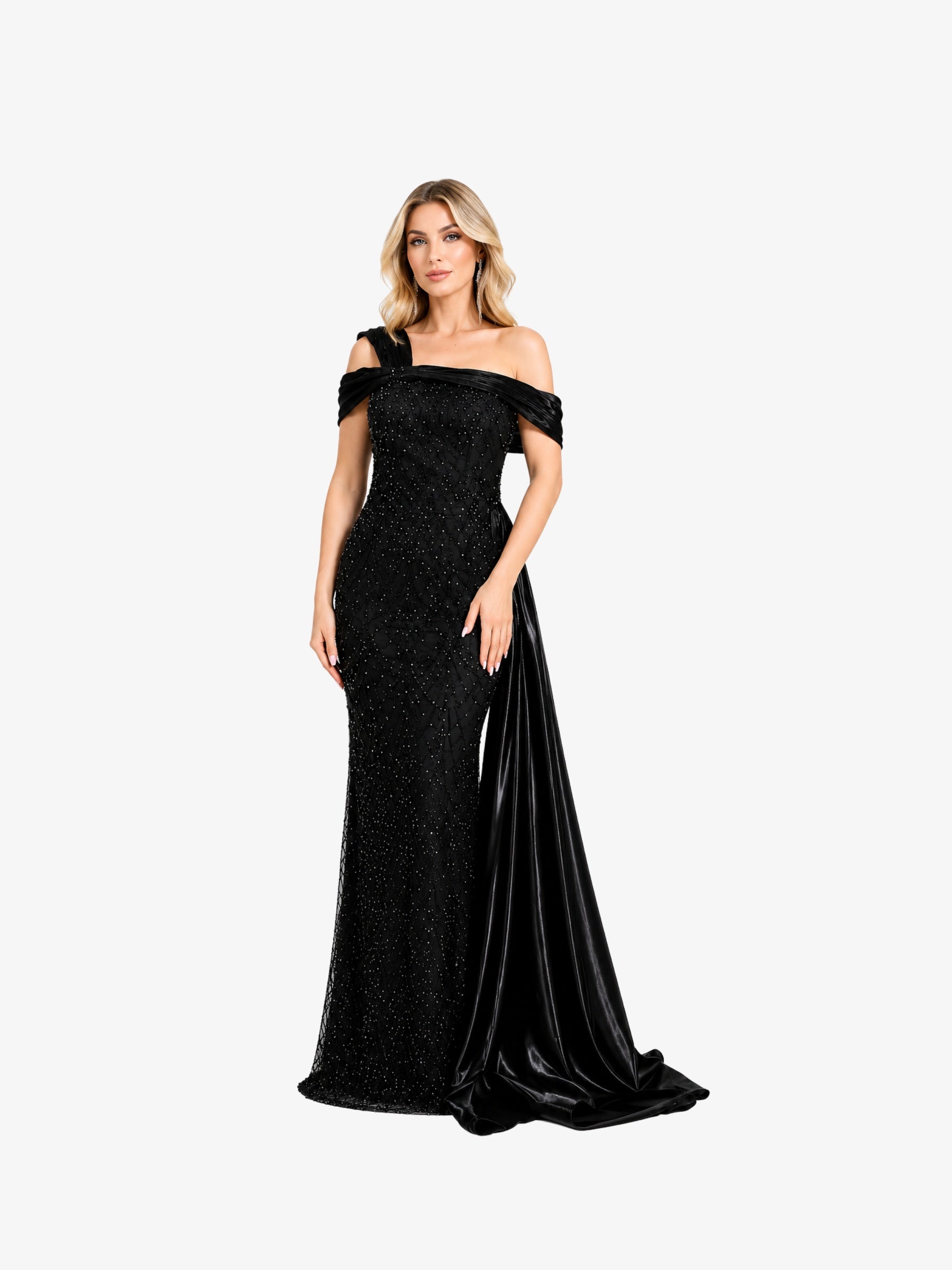 Rochie Lunga "Leyla Royale", Negru