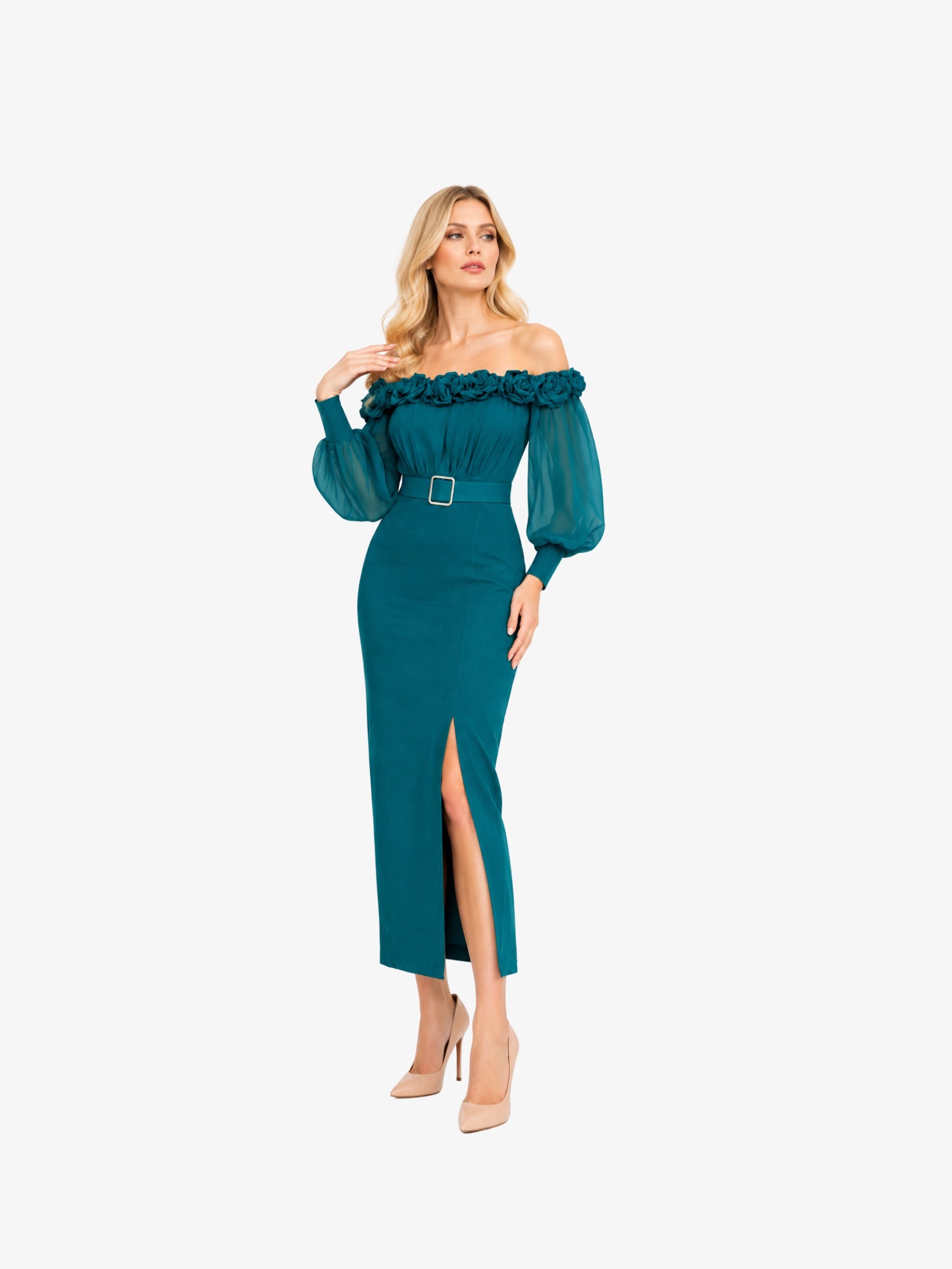 Rochie Midi “Alma”, Verde