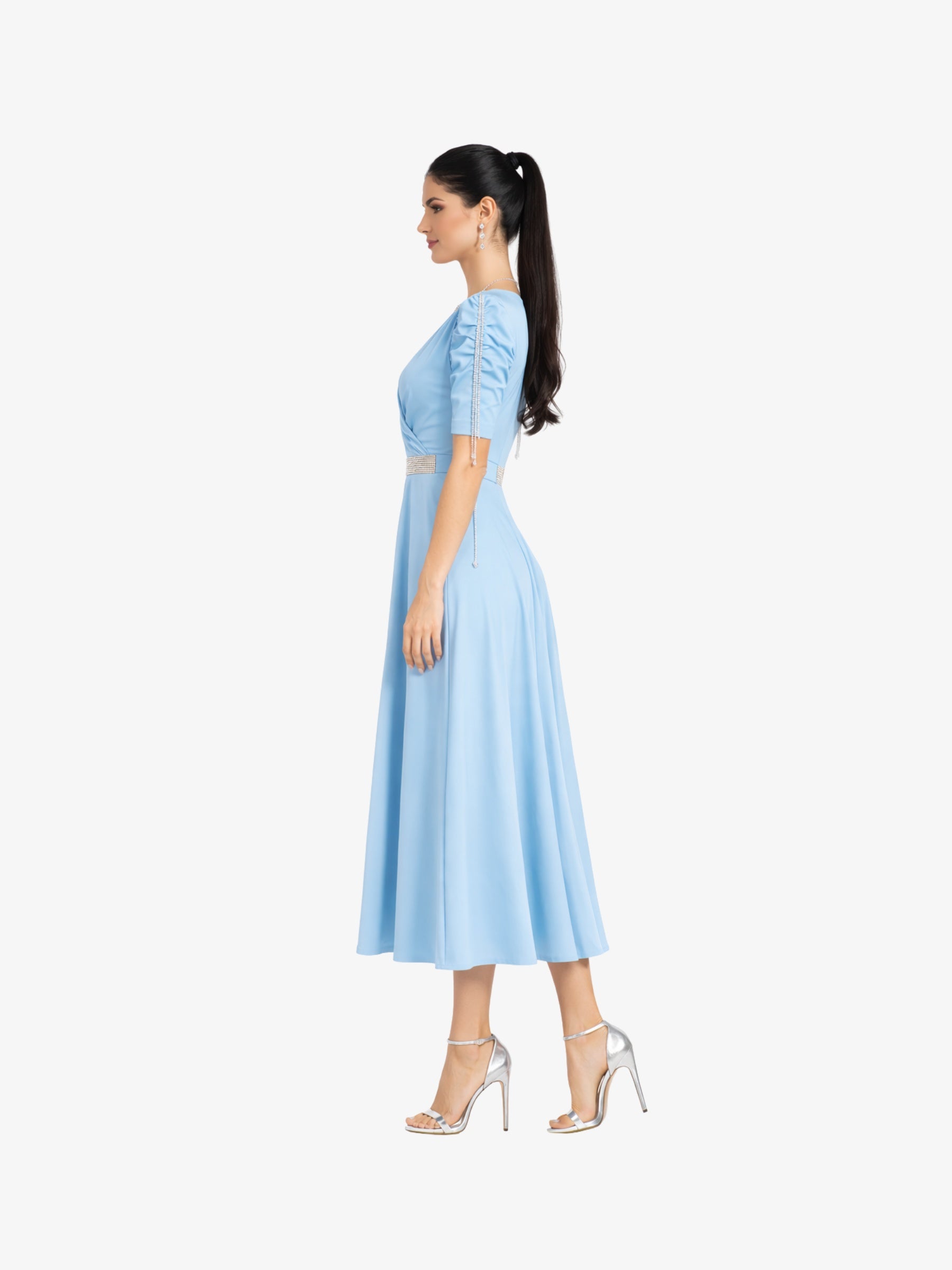 Rochie Midi “Olly”, Turcoaz