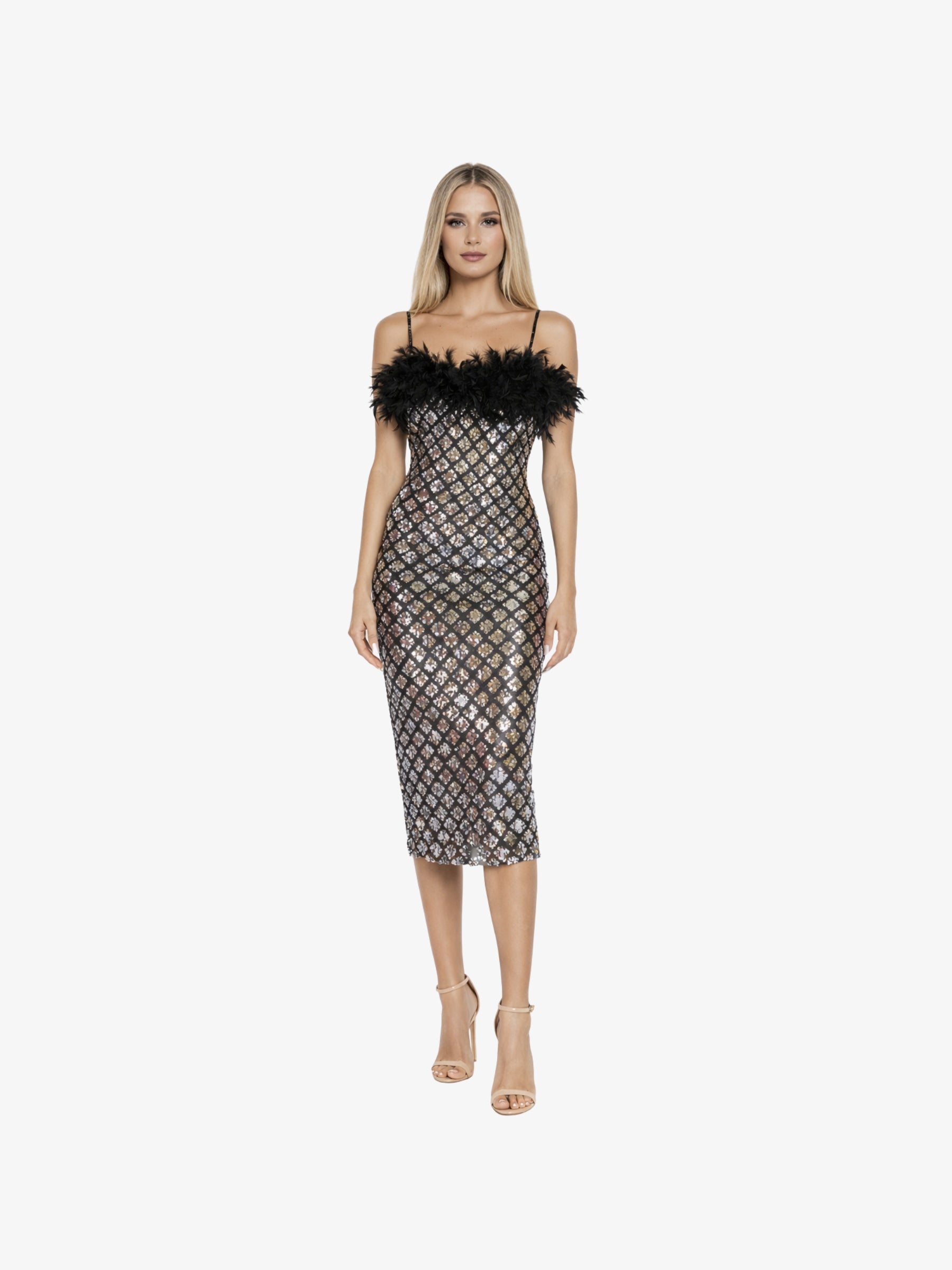 Rochie Midi "Patricia", Argintiu