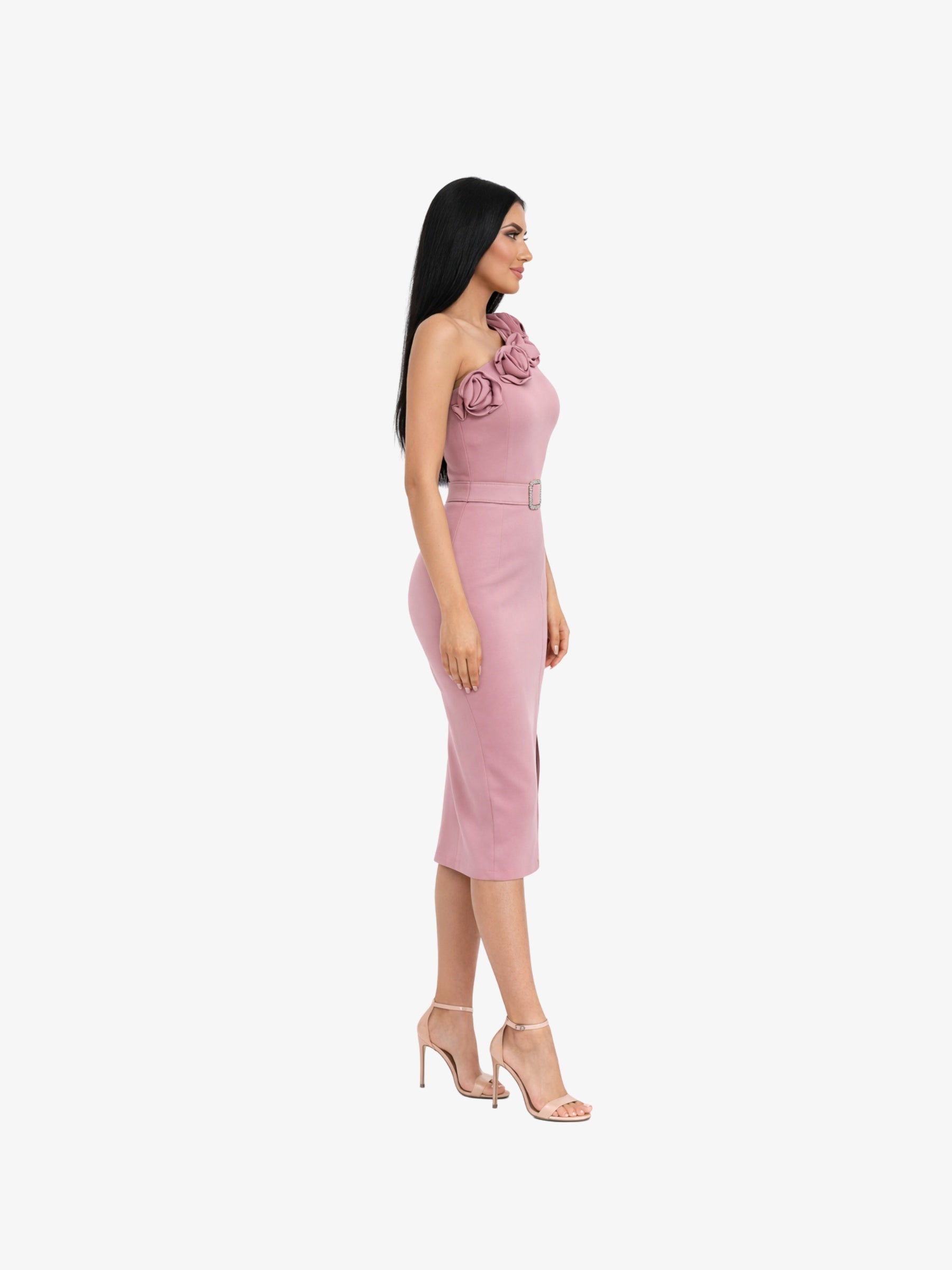 Rochie Lunga "Kinzy", Roz Pudra