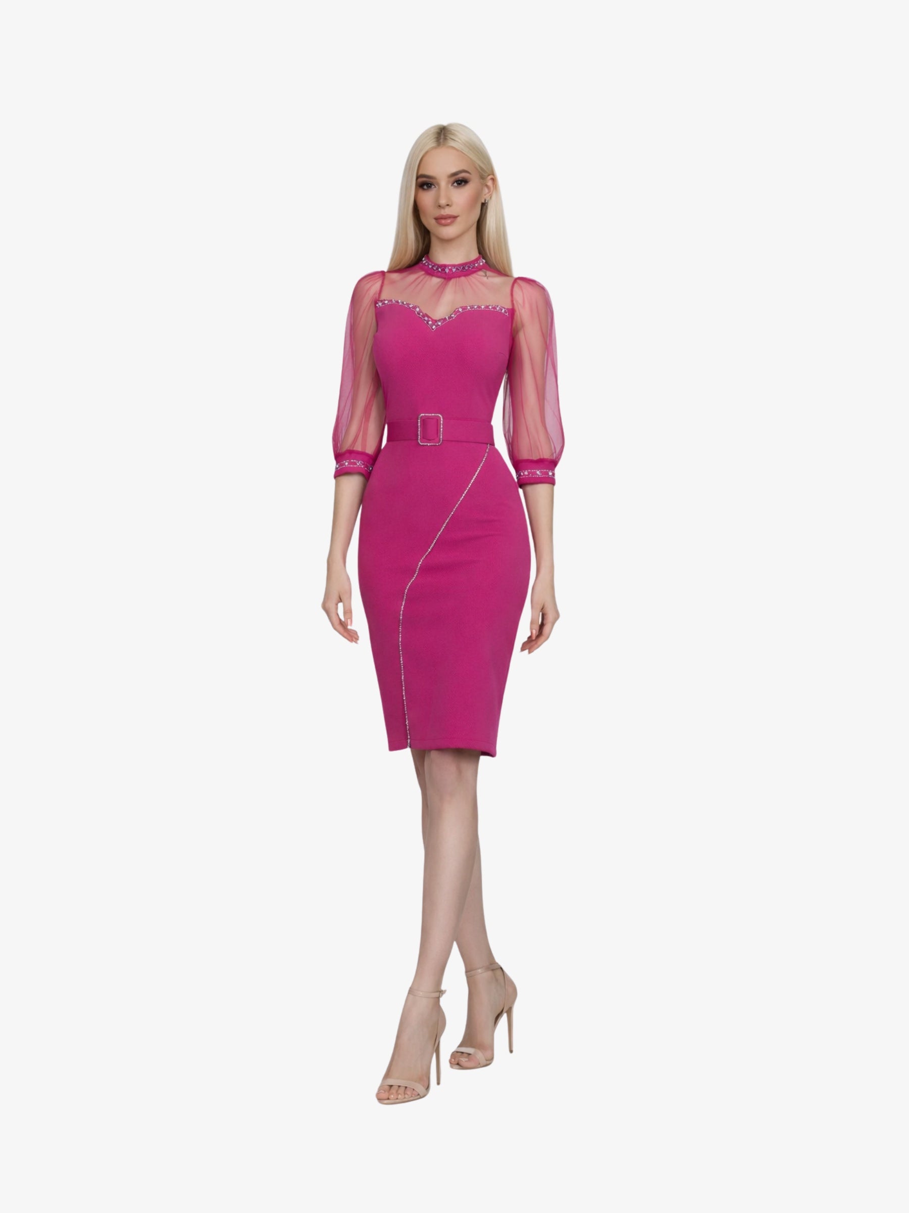 Rochie Scurta “Clara”, Fucsia