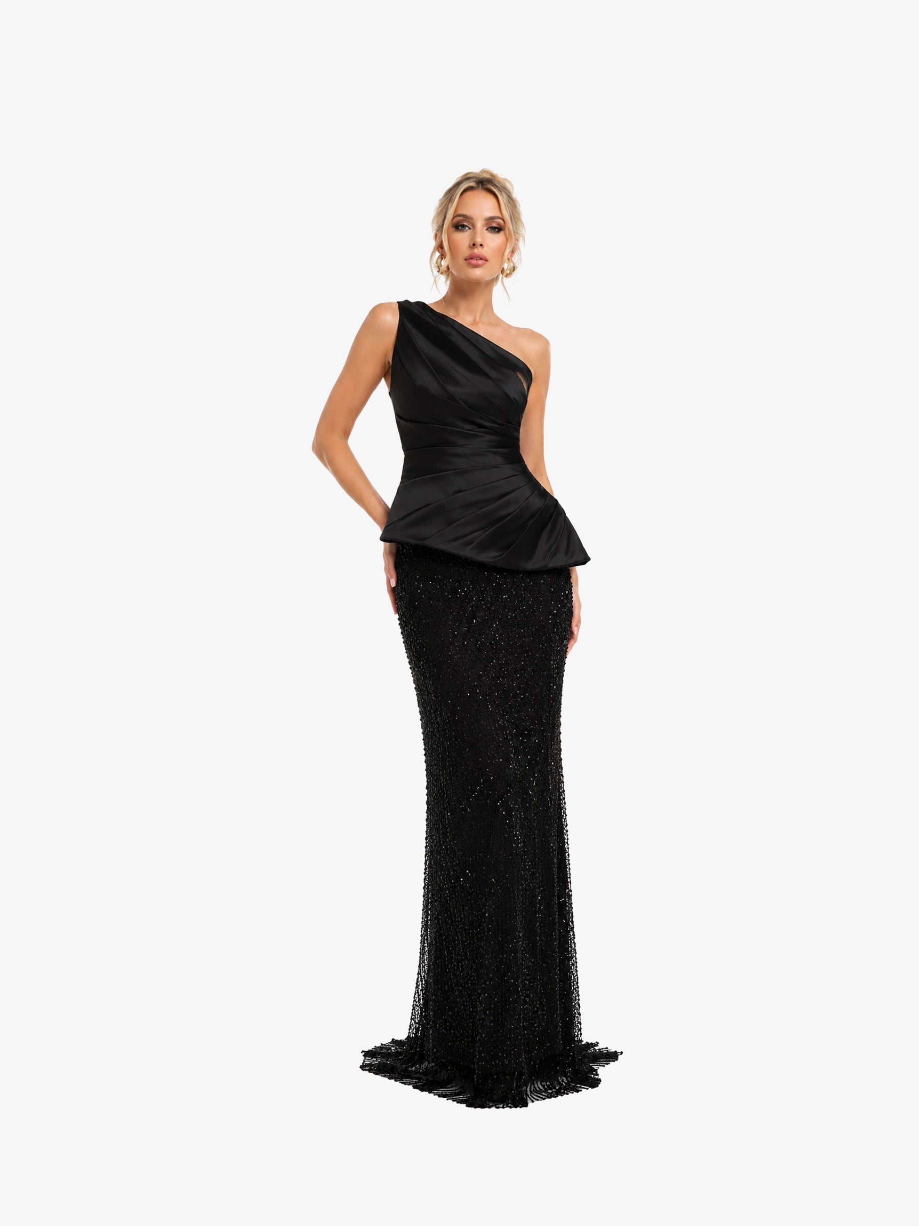 Rochie Eleganta “Amara”, cu Cristale Negre
