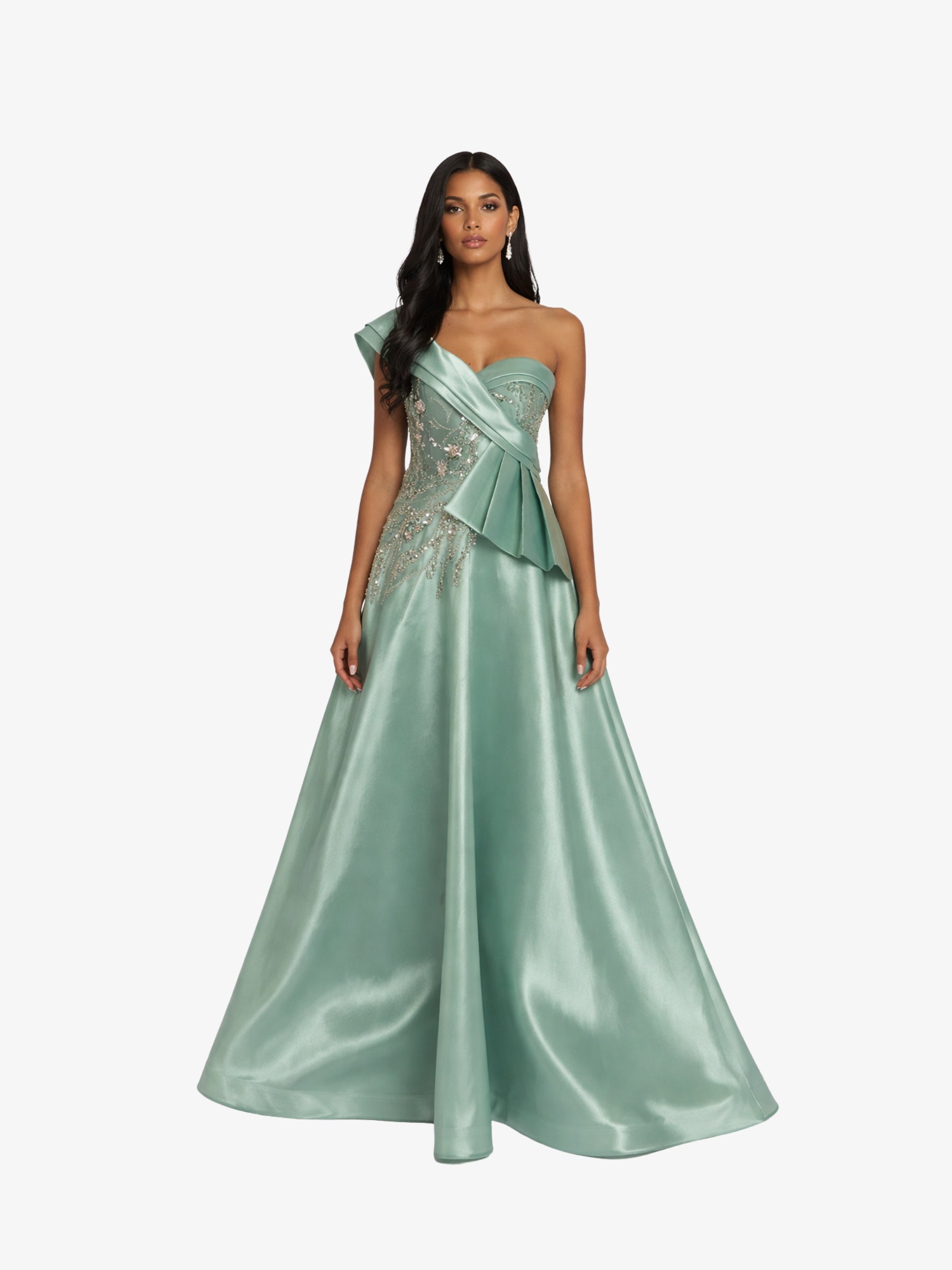 Rochie Lunga cu Corset "Linda", Verde