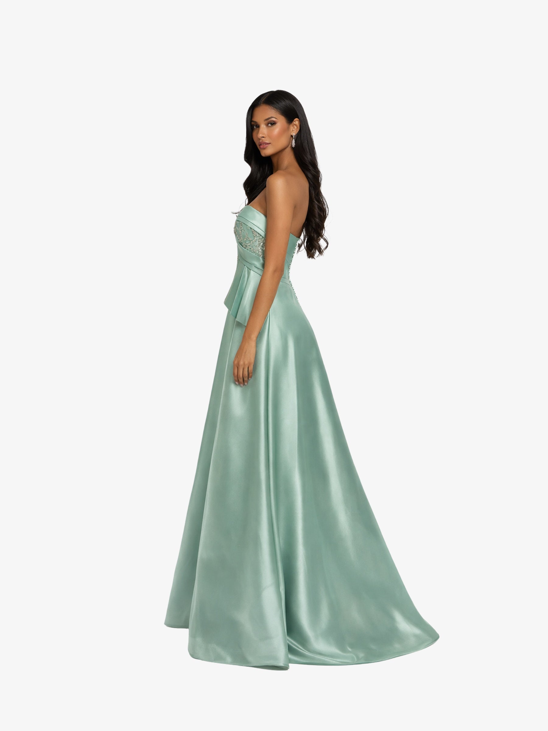 Rochie Lunga cu Corset "Linda", Verde