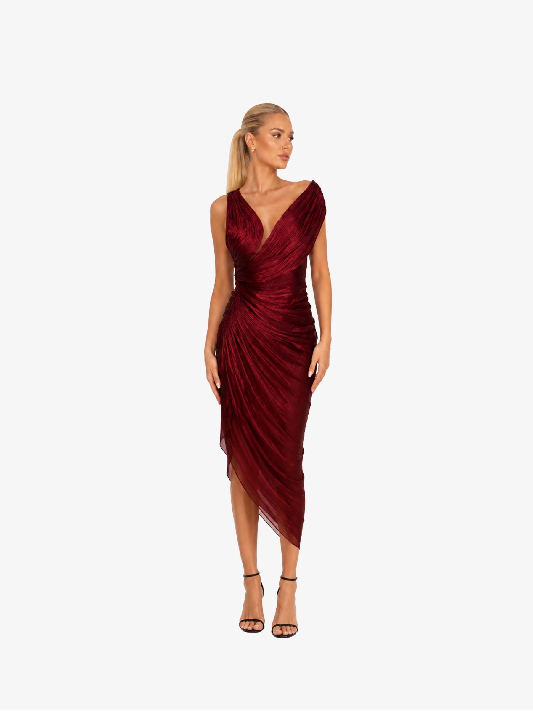 Rochie Midi “Calypso”, Burgundy