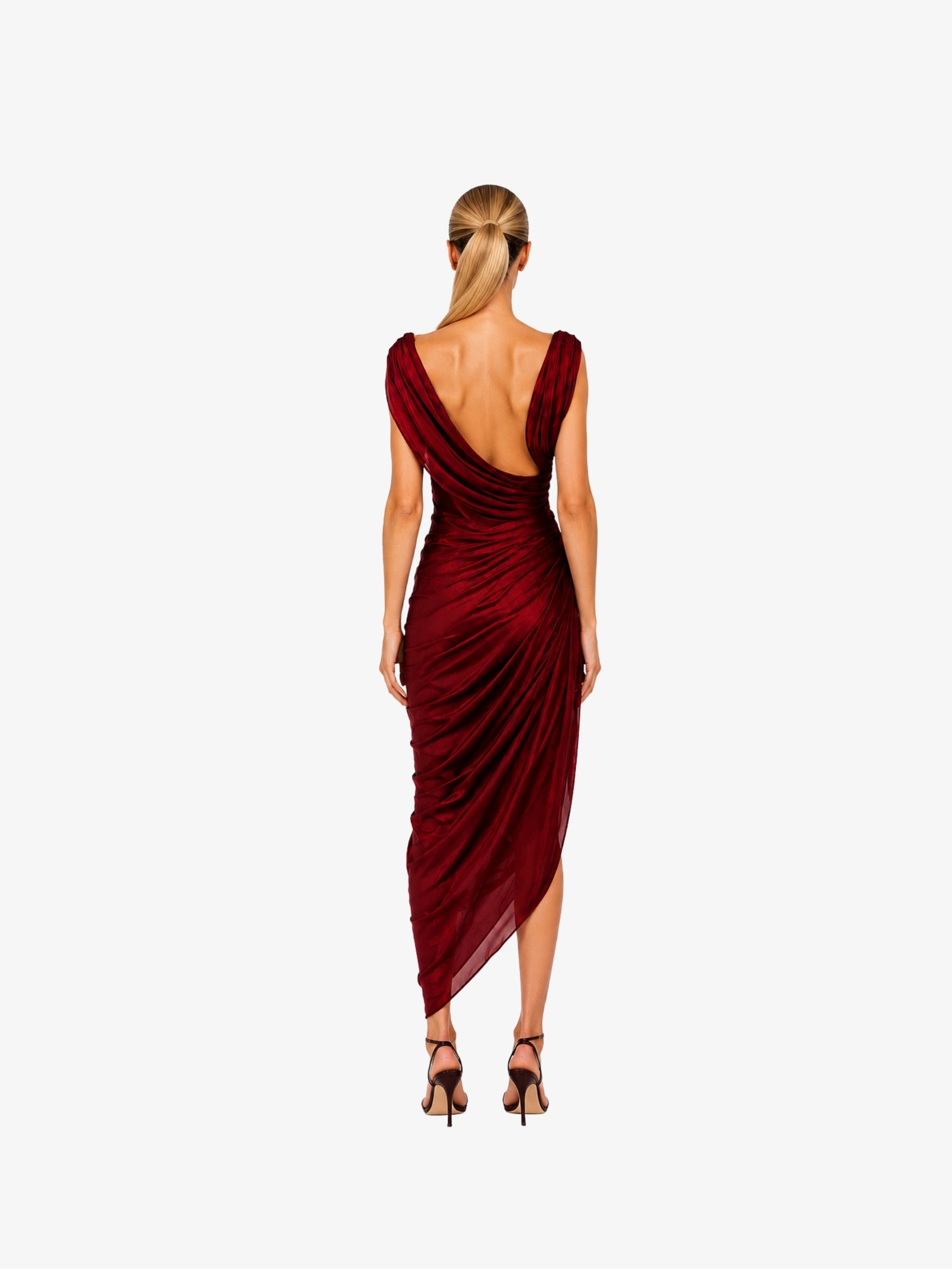 Rochie Midi “Calypso”, Burgundy