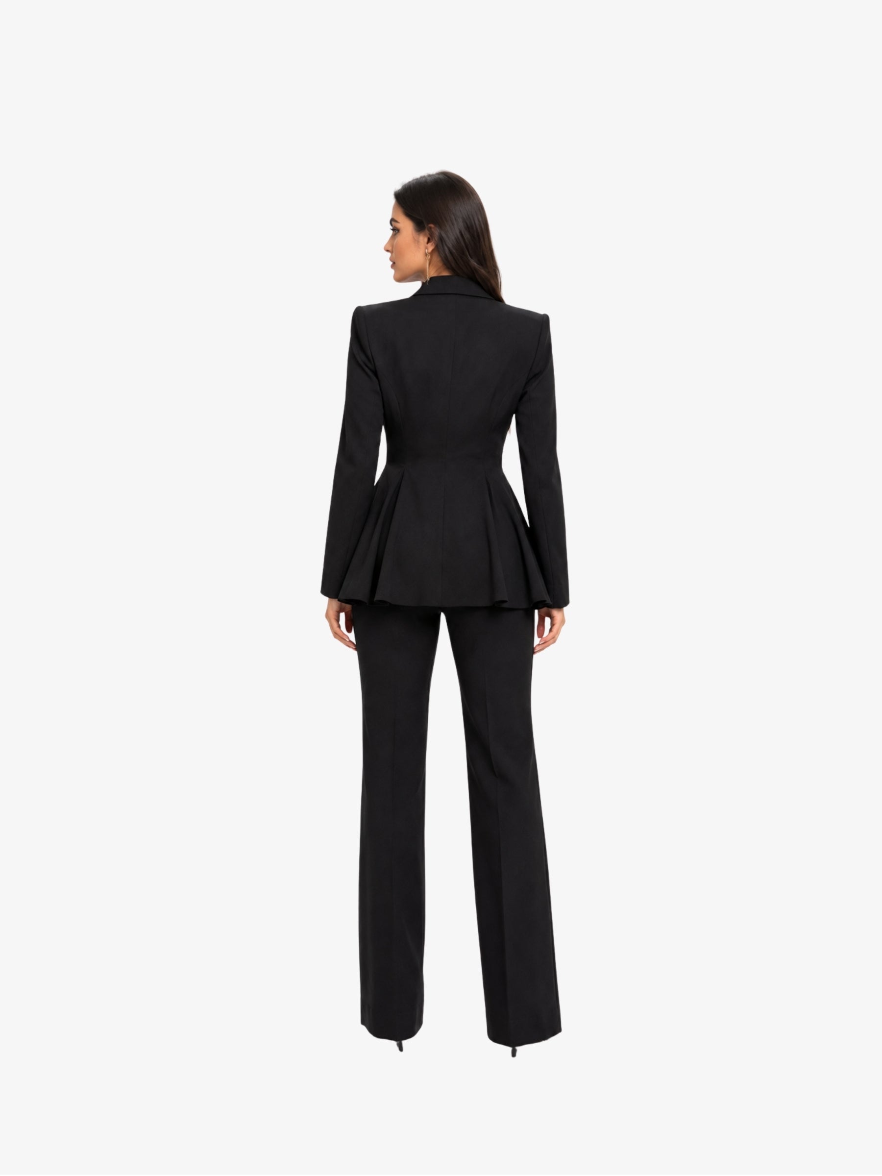 Costum Elegant, cambrat, Negru