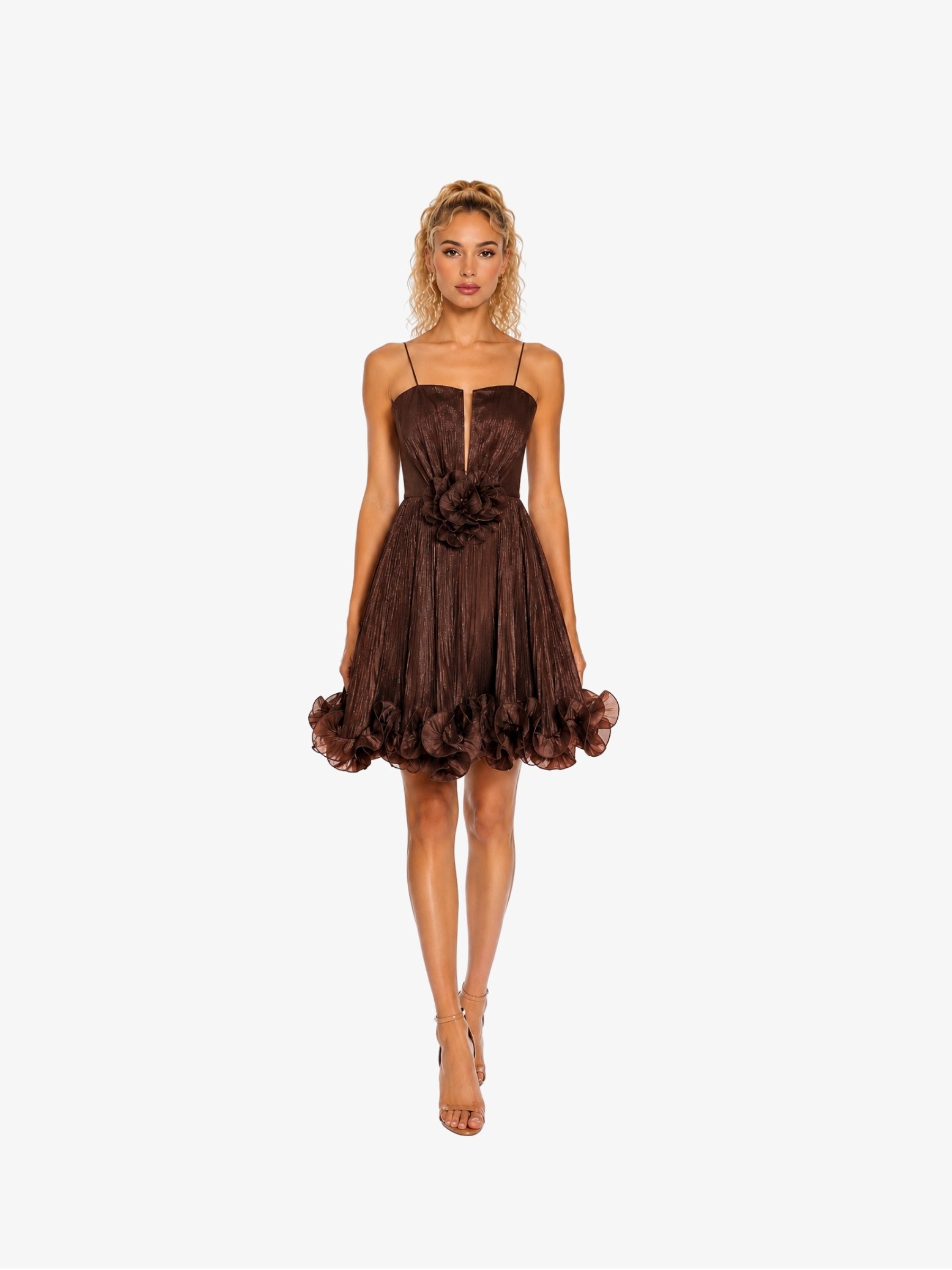 Rochie Scurta “Thalia”, Ciocolatiu