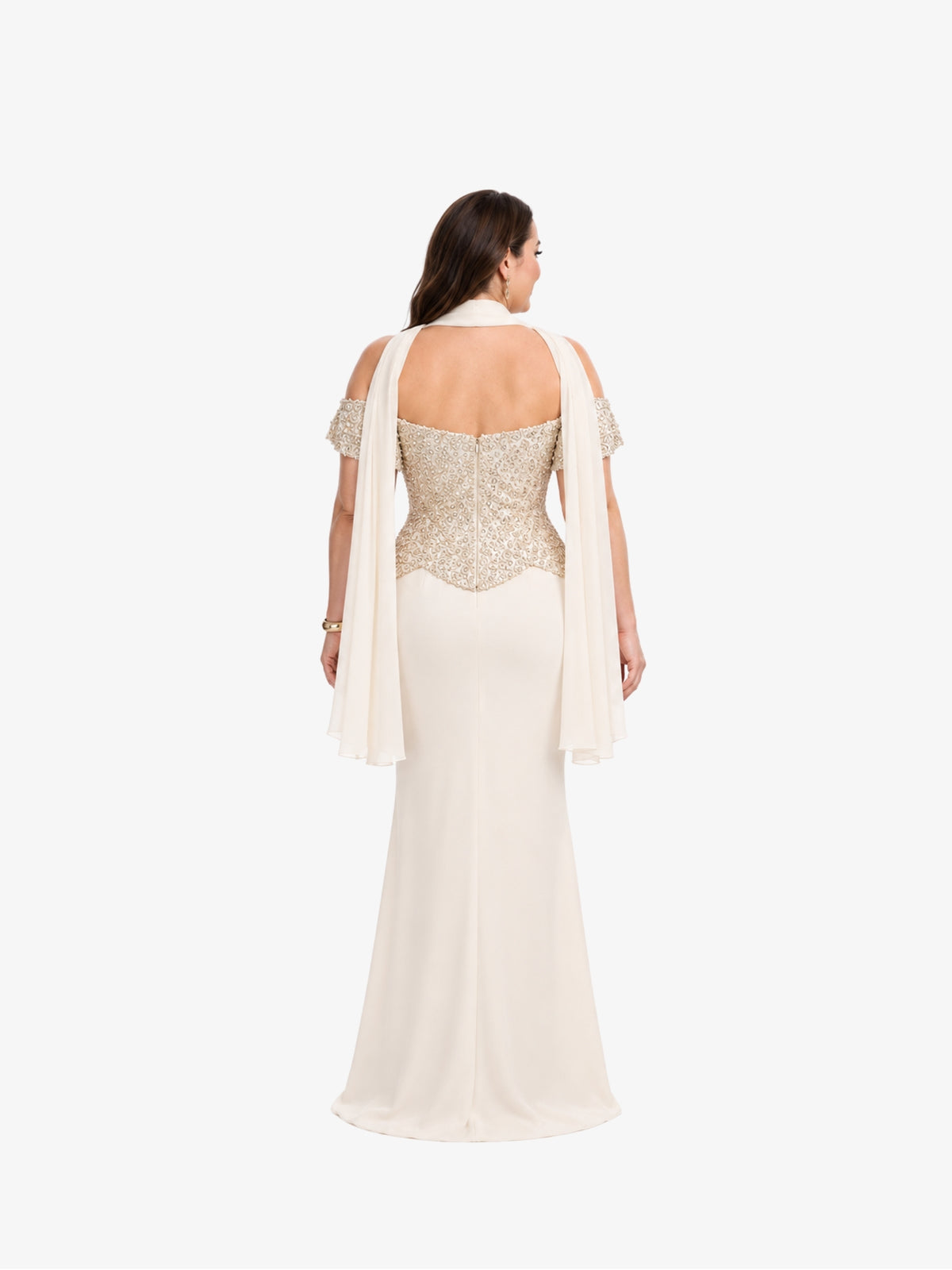 Rochie Eleganta Plus Size “Bourbon”, Vanilie