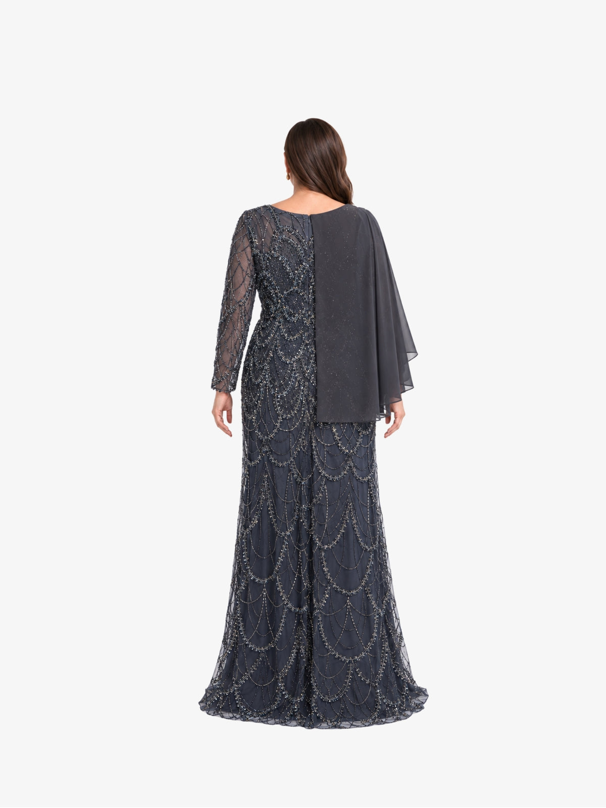 Rochie Lunga Plus Size “Victoria”, Bleumarin