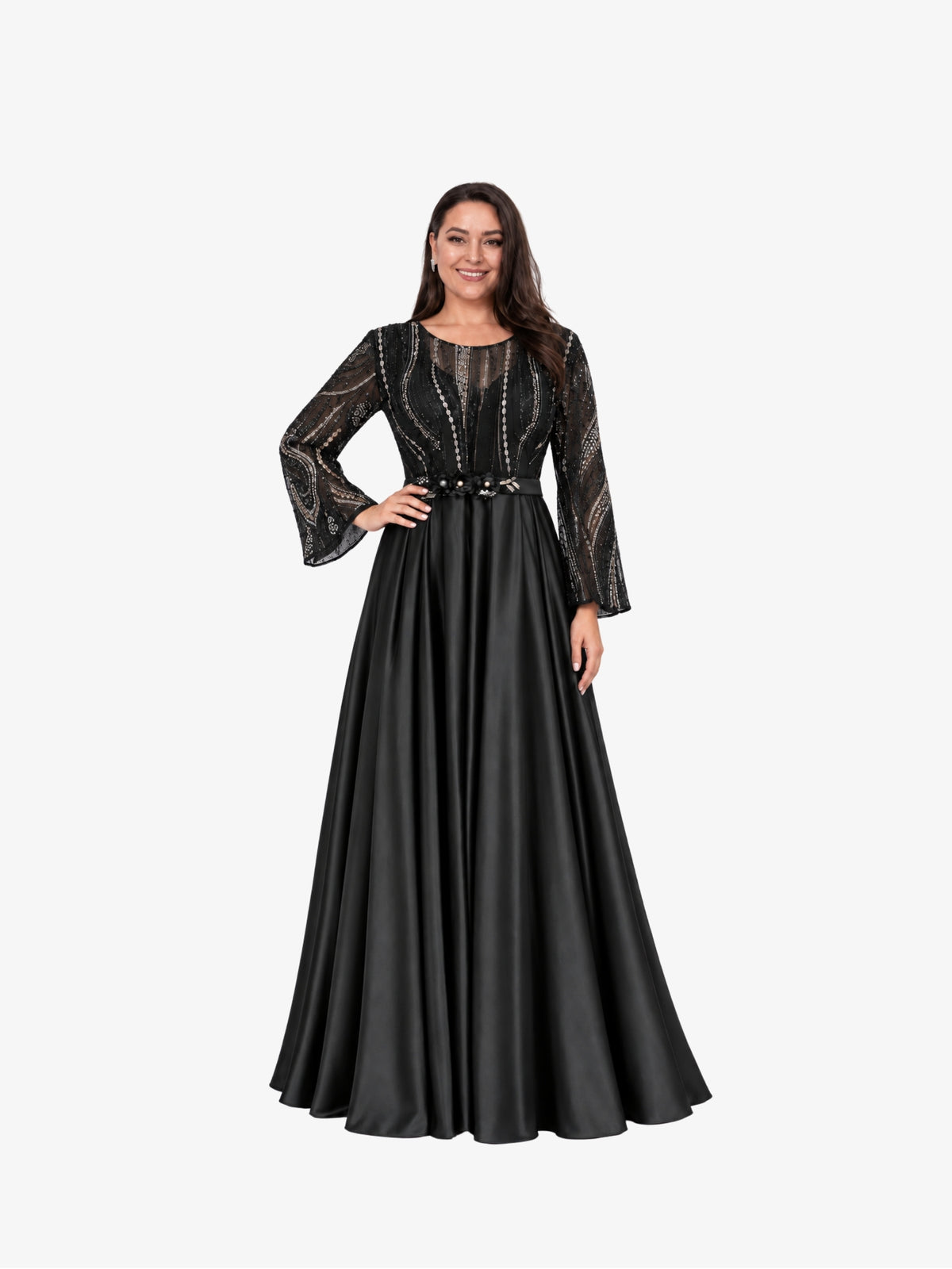 Rochie Lunga “Sicily”, Negru