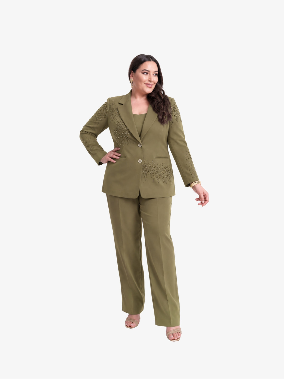 Costum Elegant “Olivia”, Kaki