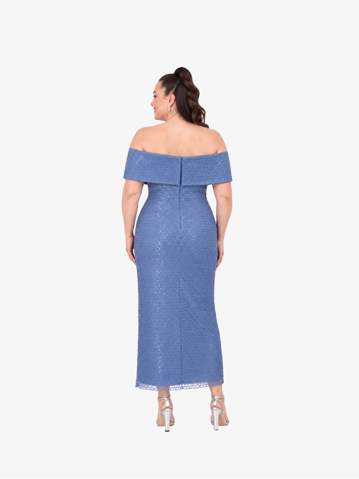 Rochie Midi Plus Size “Isolde”, Albastru