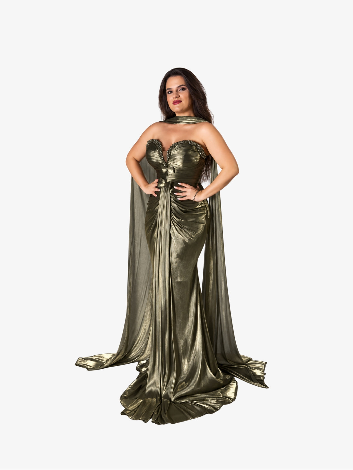 Rochie Eleganta “Estella”, Verde Sticla