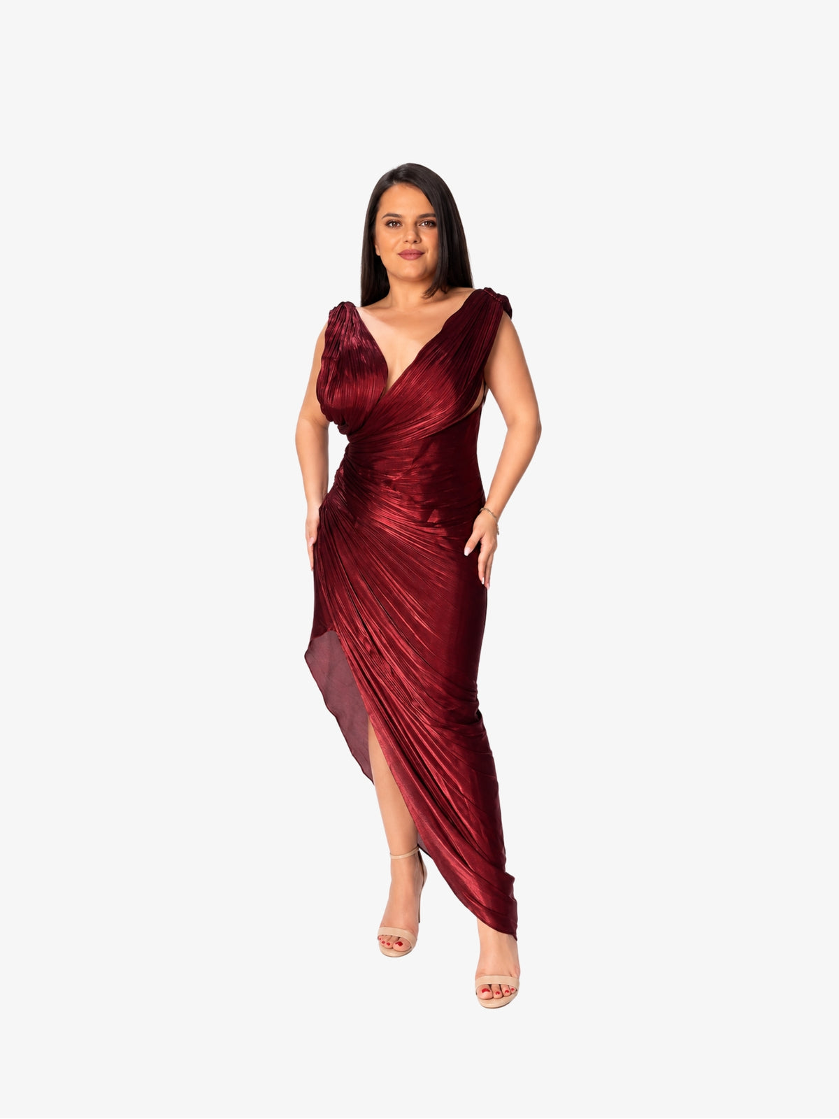 Rochie Midi “Calypso”, Burgundy