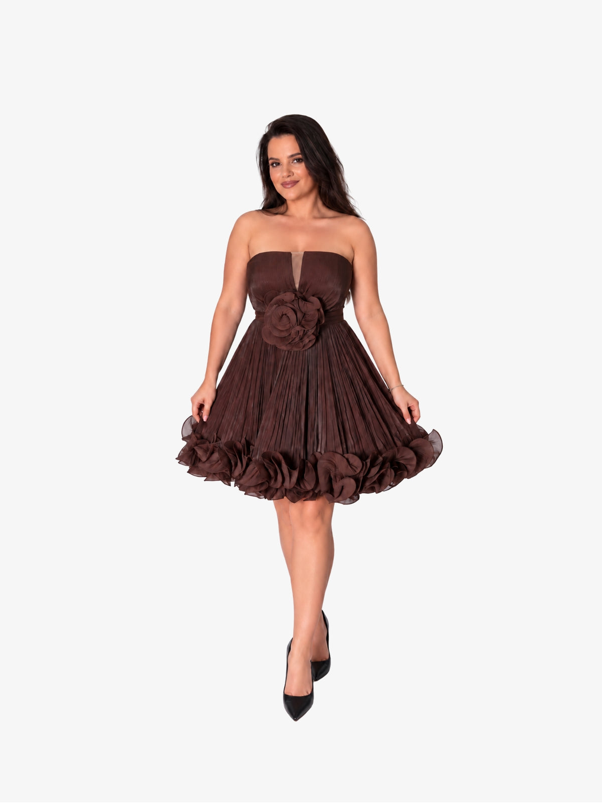 Rochie Scurta “Thalia”, Ciocolatiu