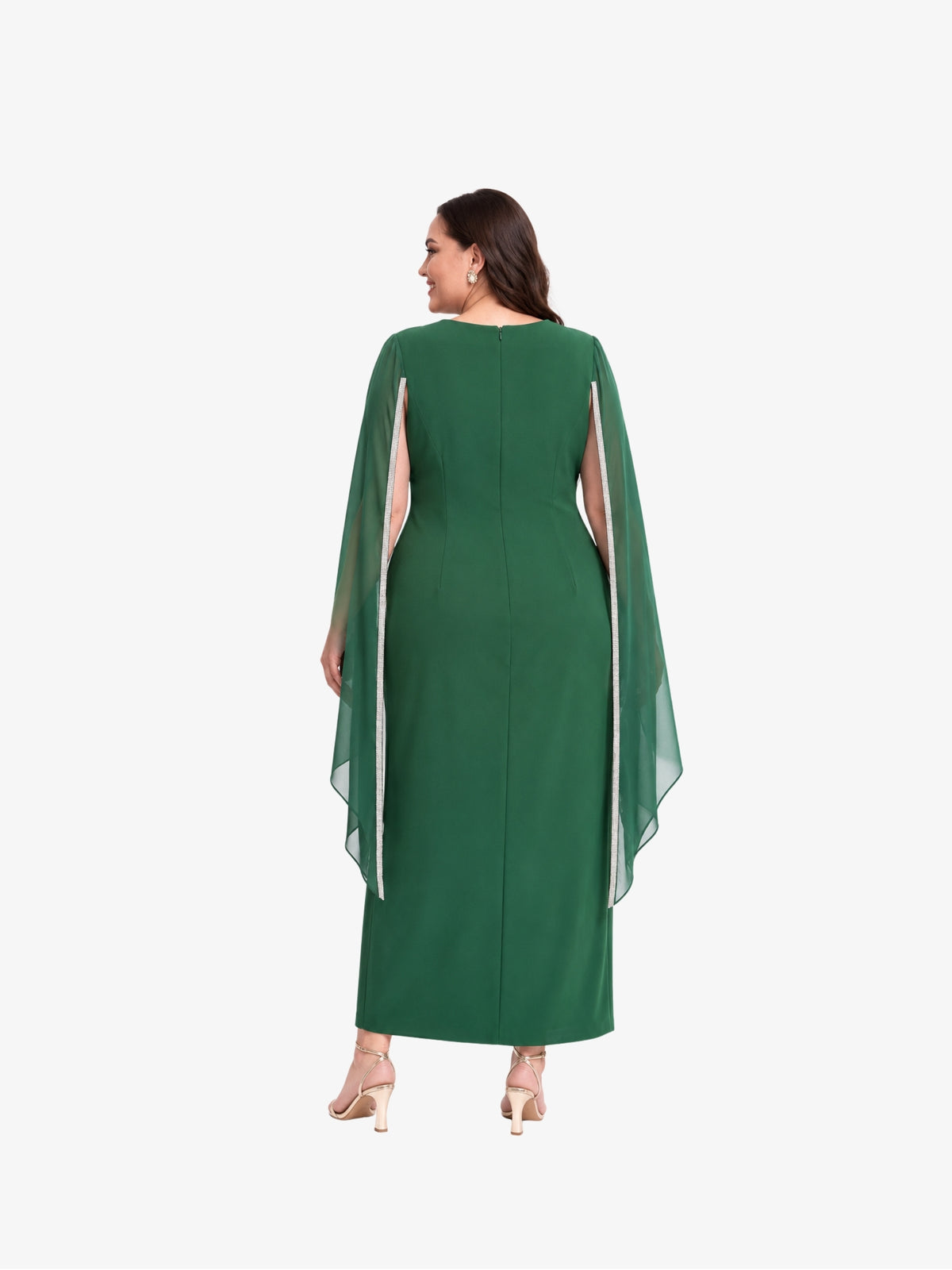Rochie Midi cu maneca Fluture “Ilinca”, Verde