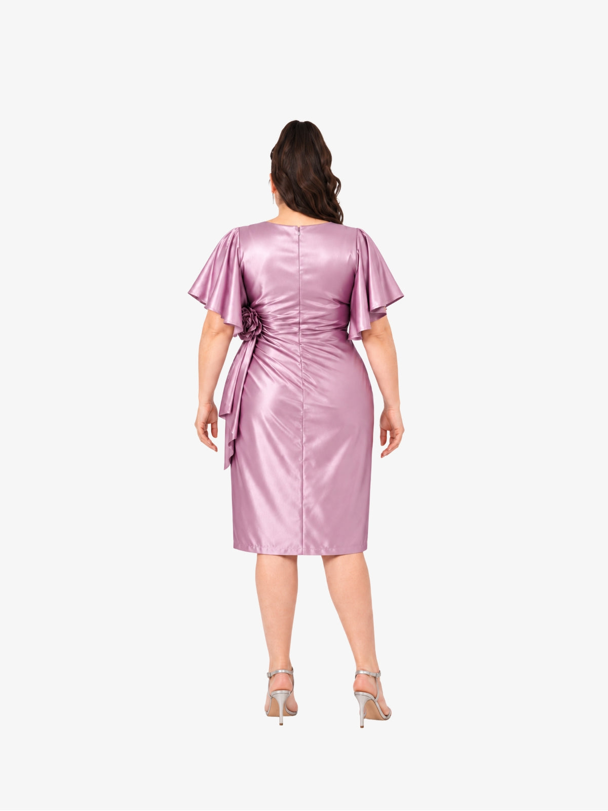 Rochie Midi Plus Size “Evelisse”, Roz
