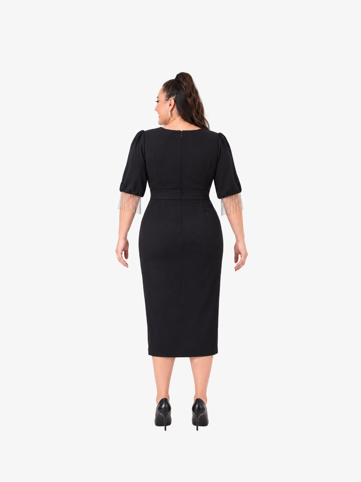 Rochie Midi Plus Size “Nina”, Negru