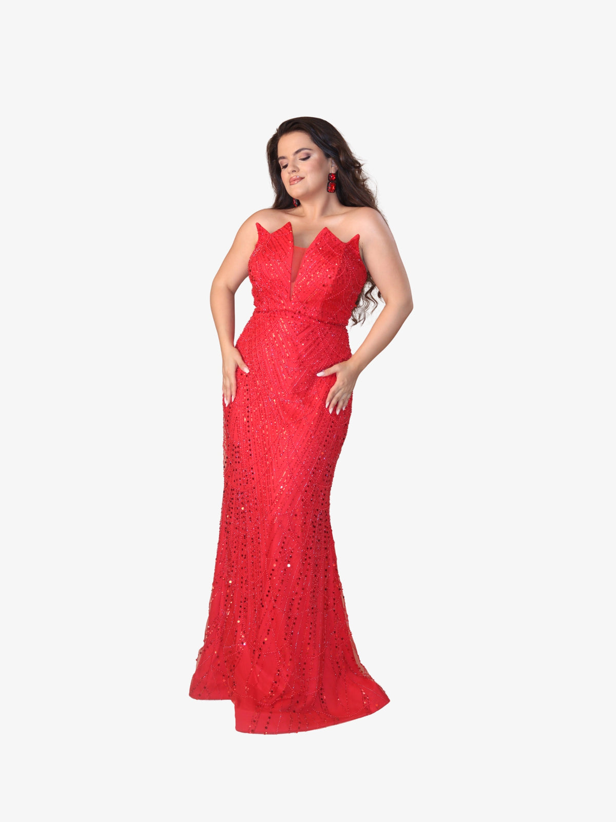 Rochie Eleganta Plus Size “Camila”, Rosu