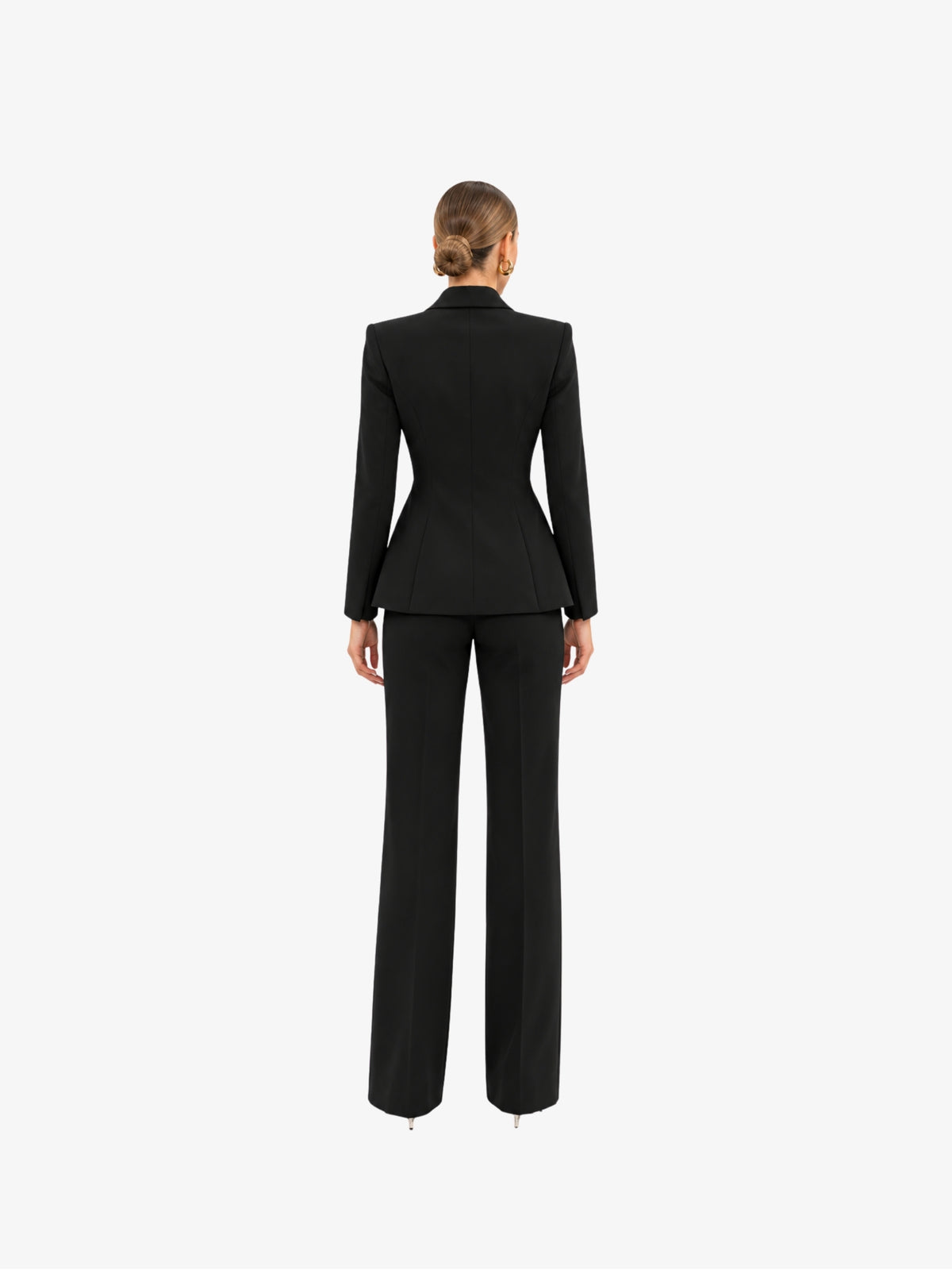Costum Elegant “Ginevra” cambrat, Negru