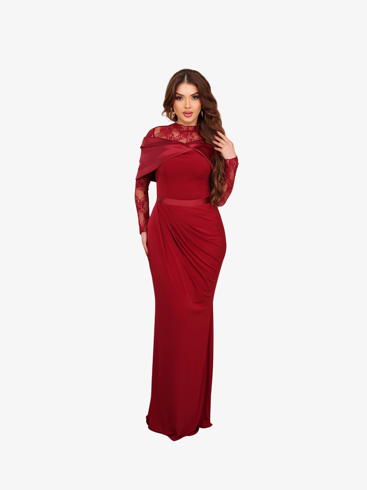 Rochie Eleganta cu Dantela detasabila “Soline”, Burgundy