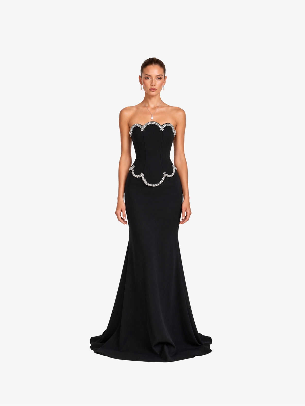 Rochie Eleganta cu Pietre “Deniz”, Negru