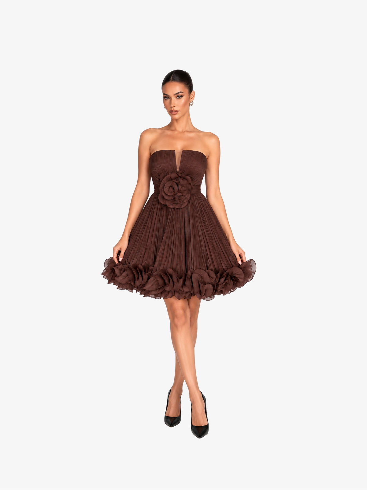 Rochie Scurta “Thalia”, Ciocolatiu