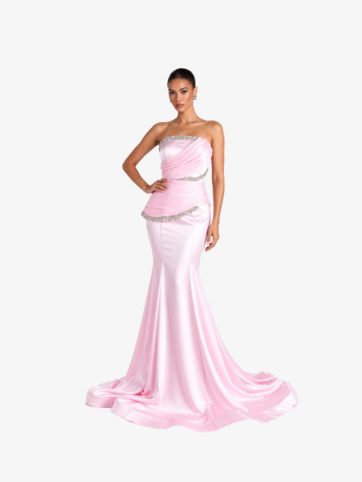 Rochie Luxury cu Corset “ Damasc”, Roz