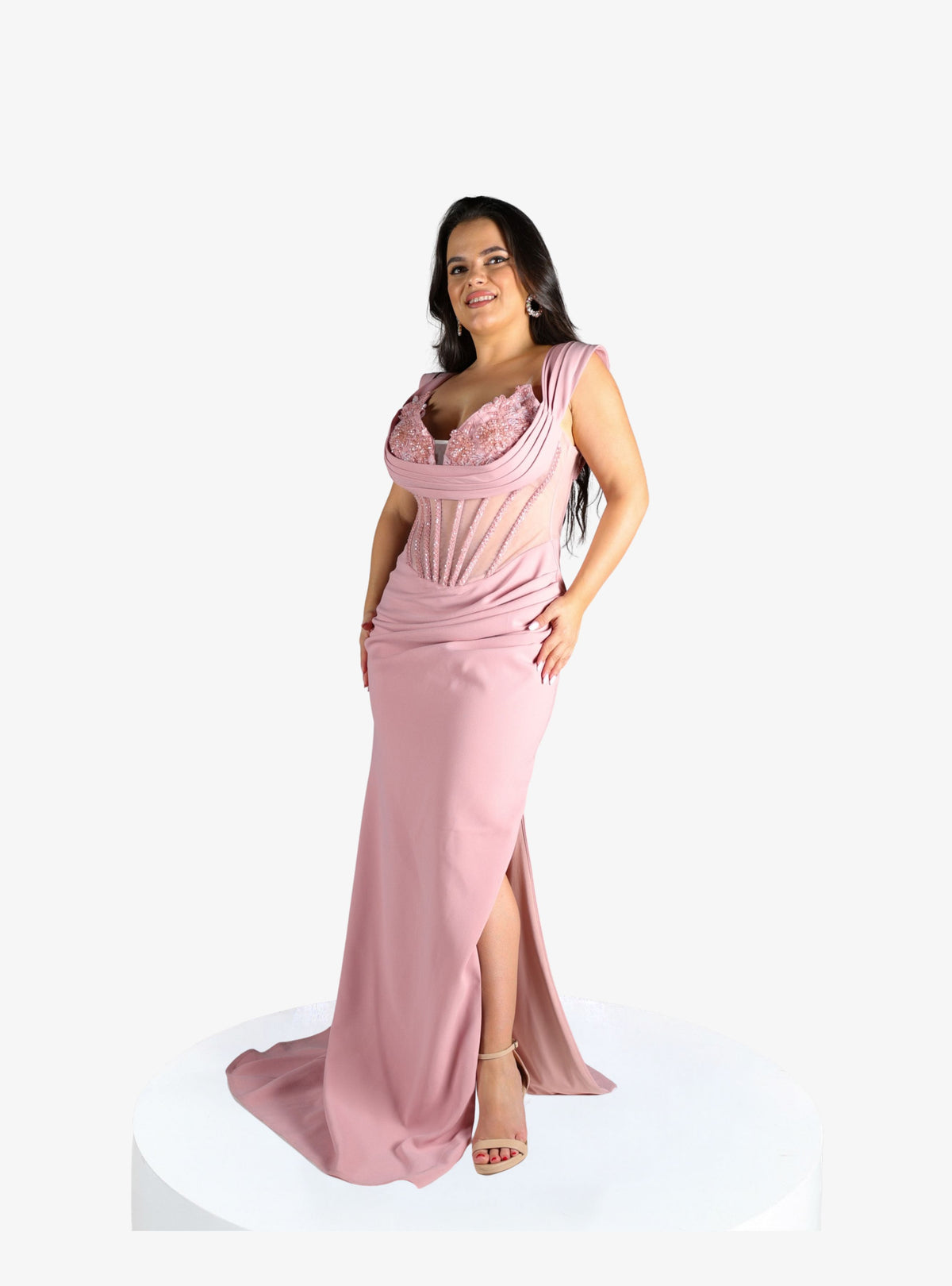 Rochie Lunga "Charlote Luxury", Roz
