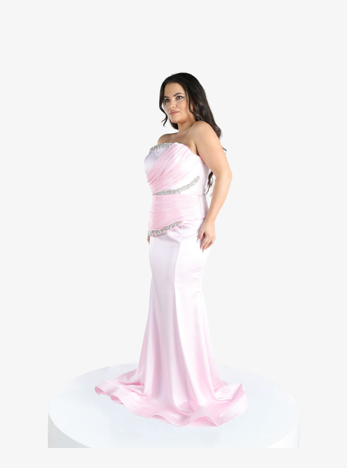 Rochie Luxury cu Corset “ Damasc”, Roz