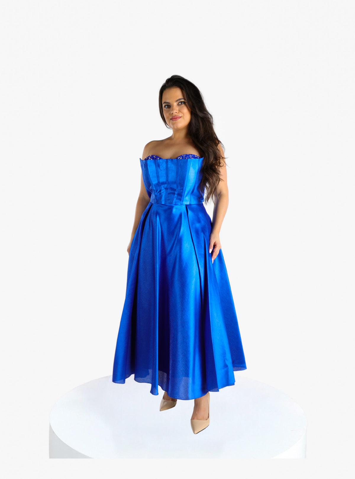 Rochie Midi “Viviana”, Albastru Regal