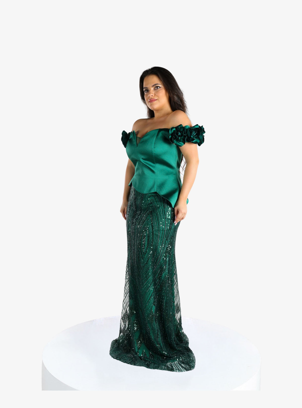 Rochie tip Compleu Elegant “Margot”, Verde