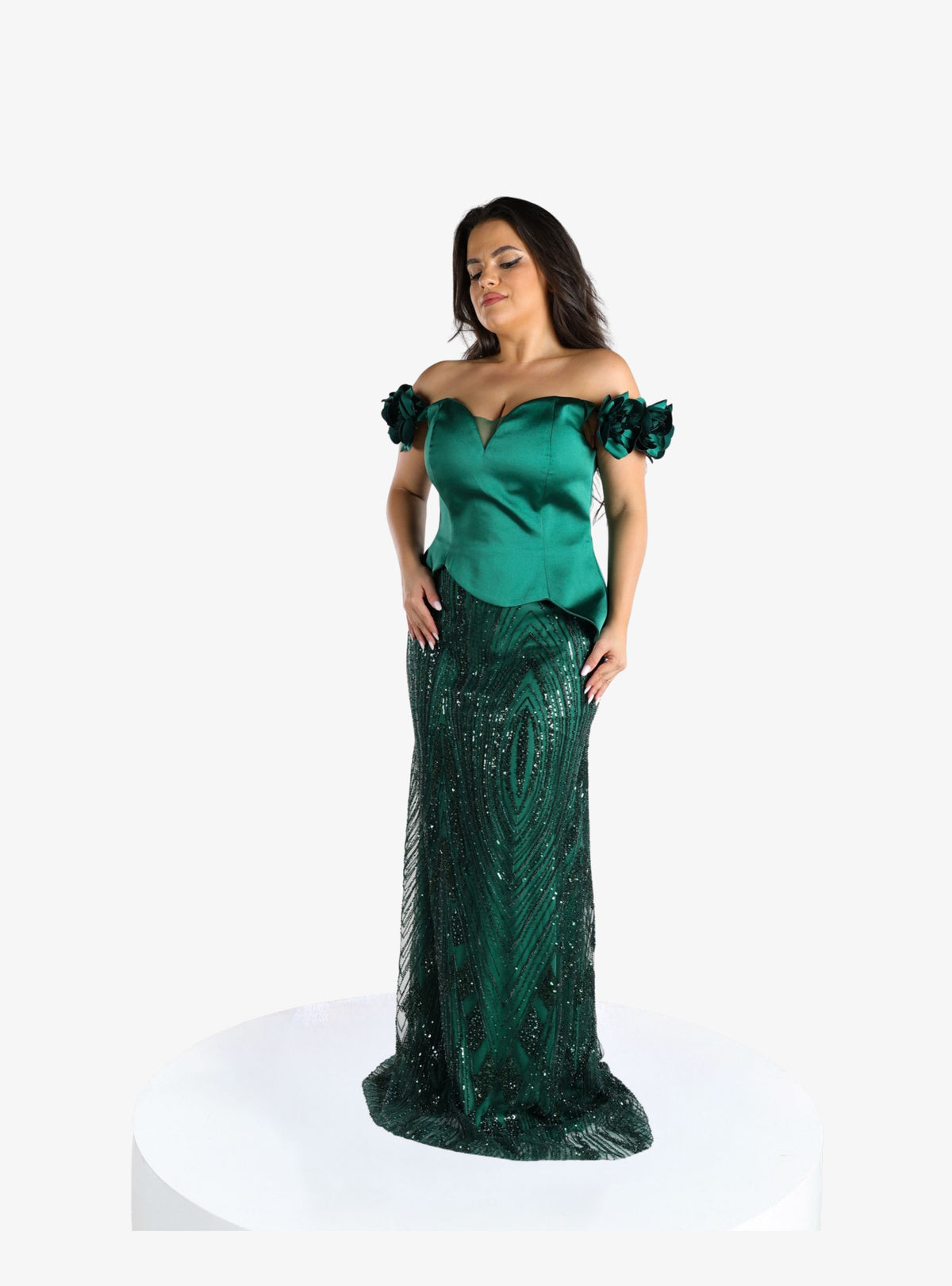 Rochie tip Compleu Elegant “Margot”, Verde