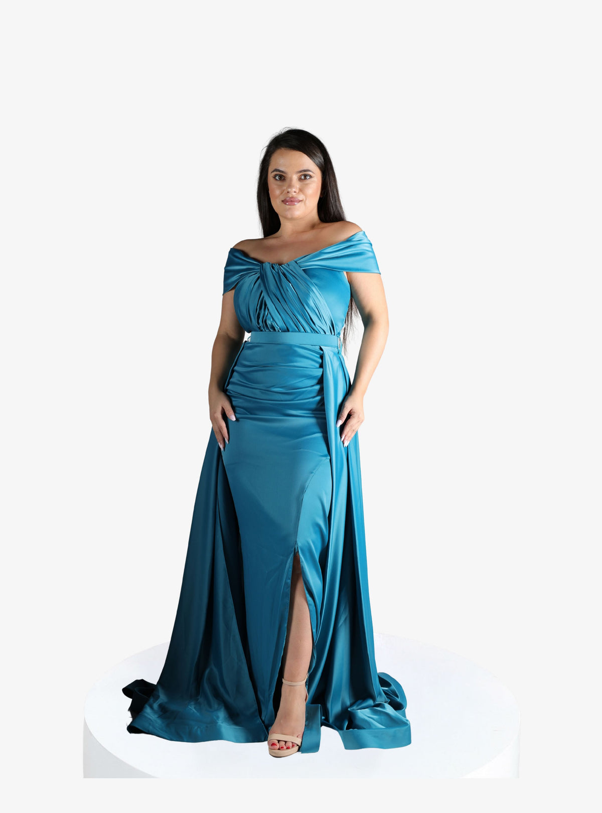 Rochie Lunga cu Trena "Danely", Turcoaz