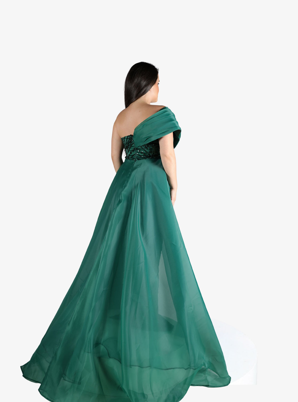 Rochie Lunga cu Trena "Valentina", Verde