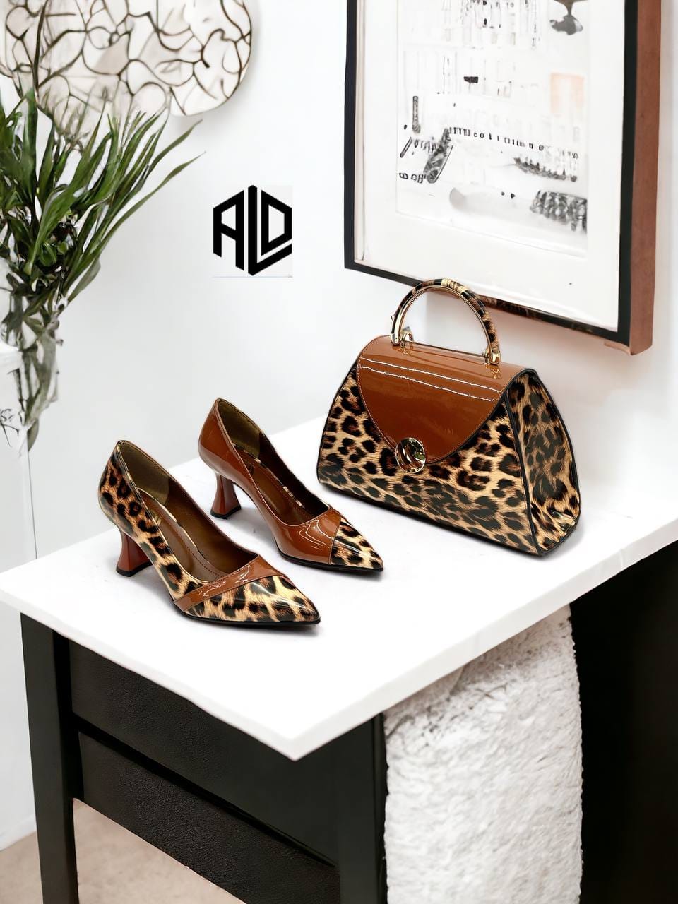 Set Pantofi si Geanta "Bella", Animal Print