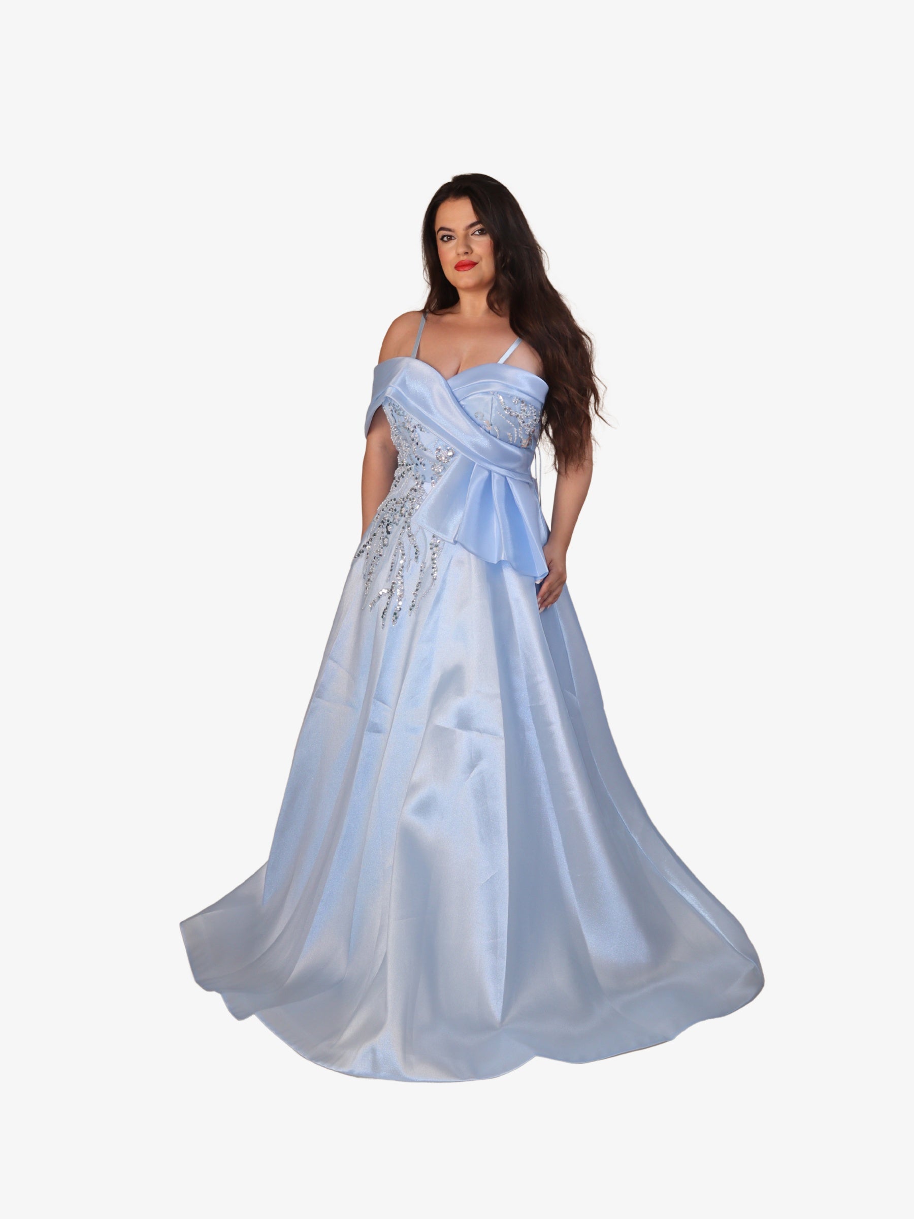 Rochie Lunga cu Corset "Linda", Albastra