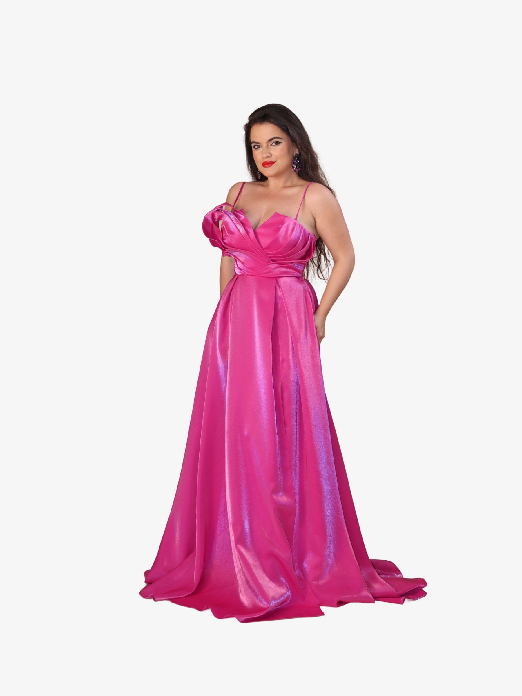 Rochie Lunga “Casy”, Fucsia