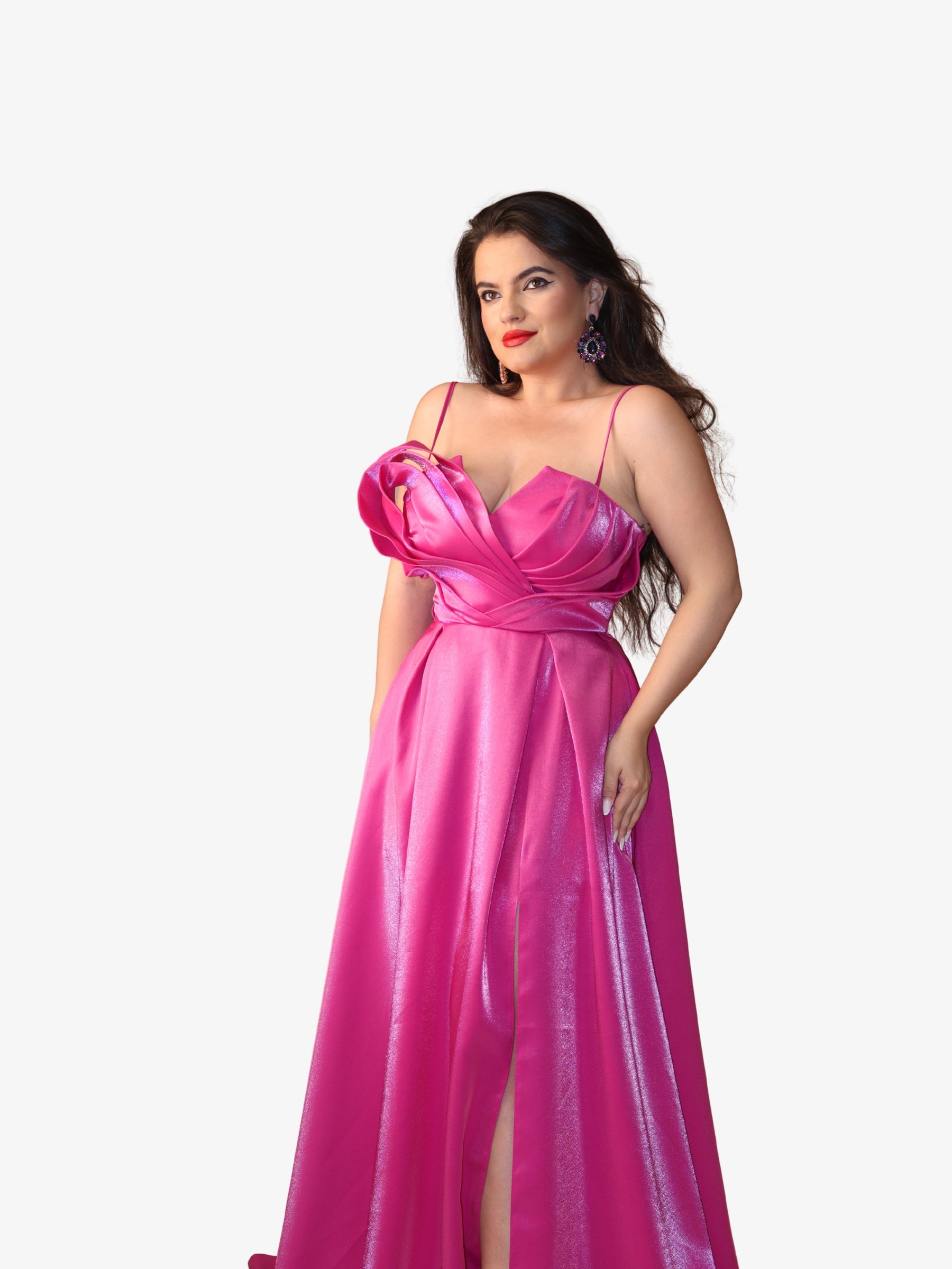 Rochie Lunga “Casy”, Fucsia