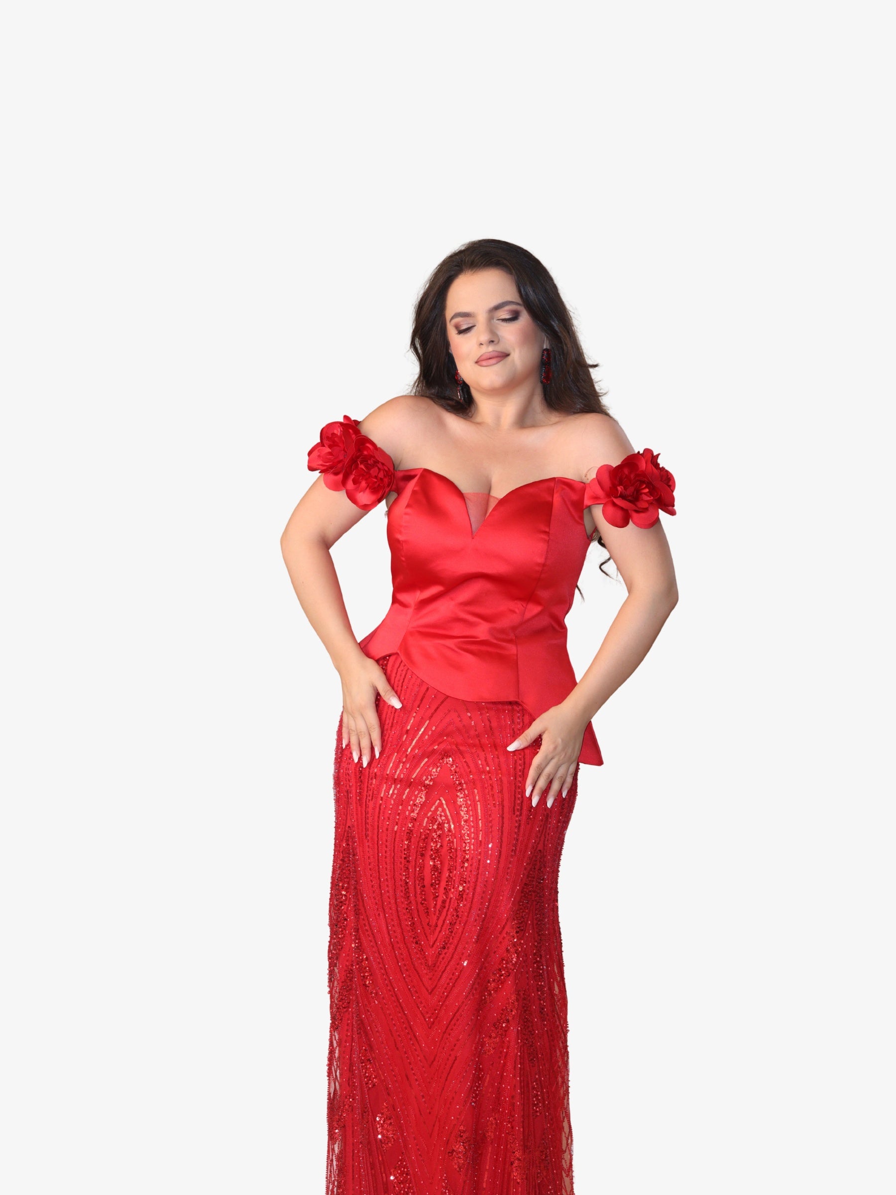 Rochie tip Compleu Elegant “Margot”, Rosu