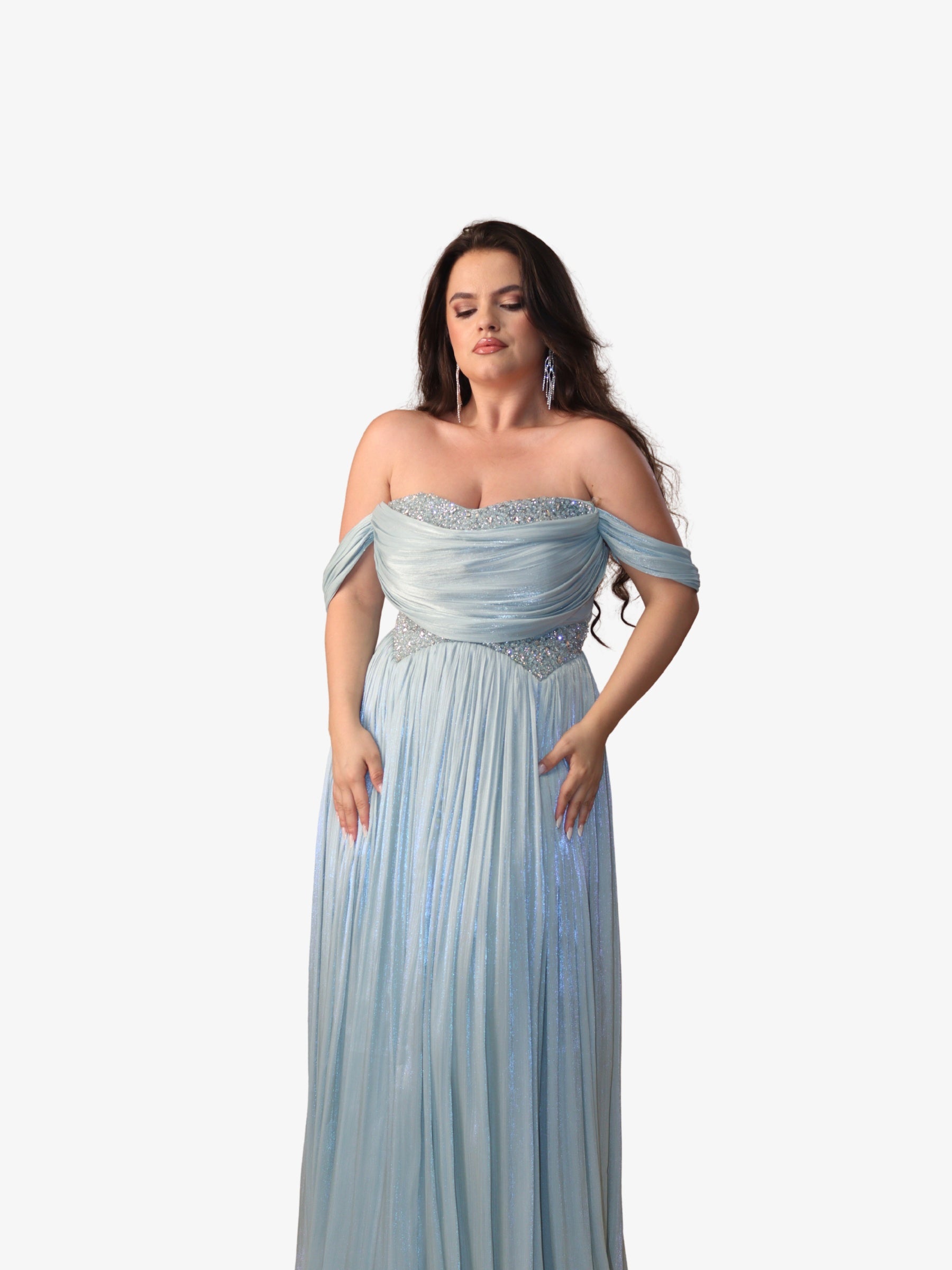 Rochie Lunga “Marisa”, Baby Blue