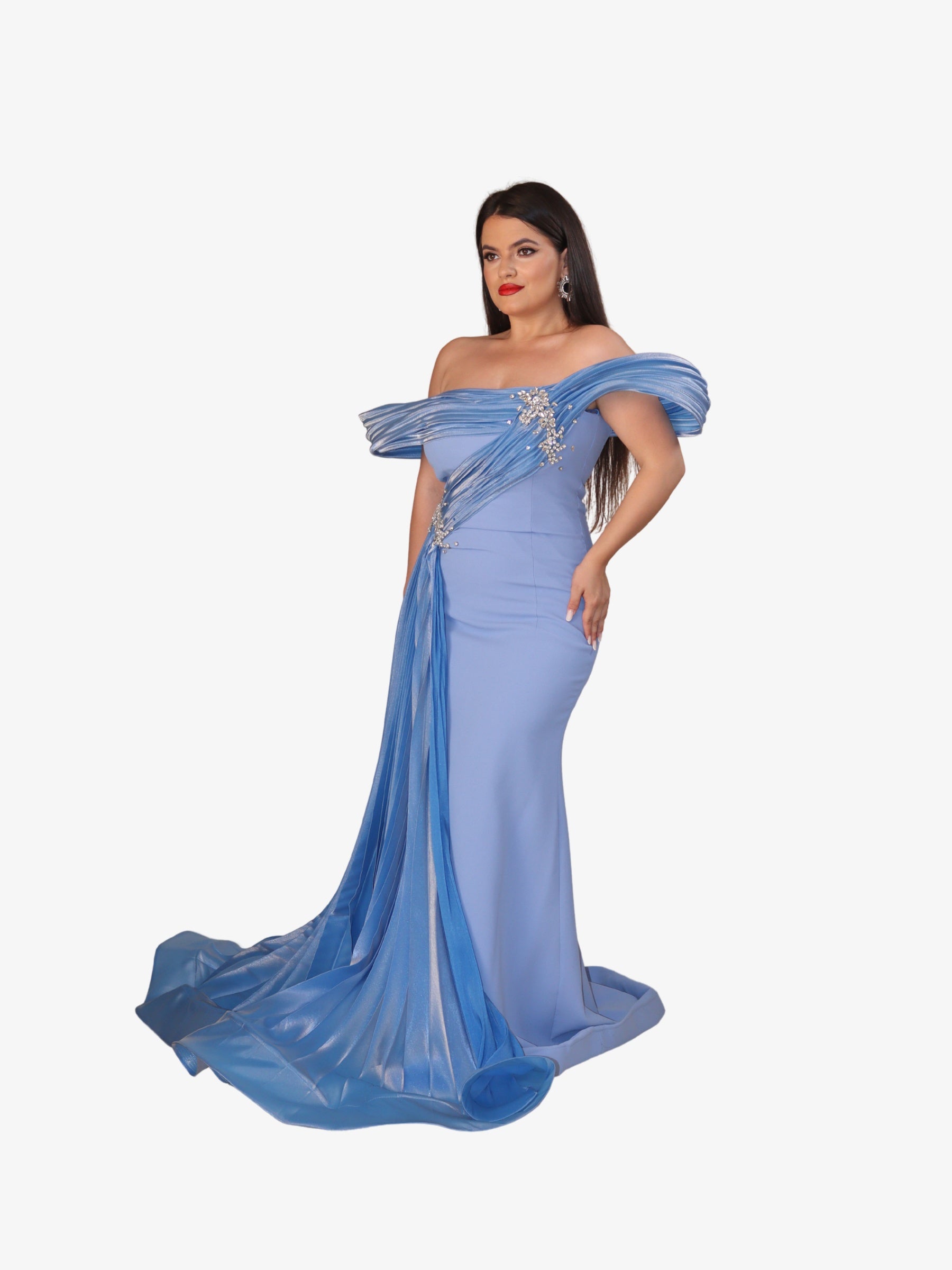 Rochie Lunga "Angelina Luxury", Albastra