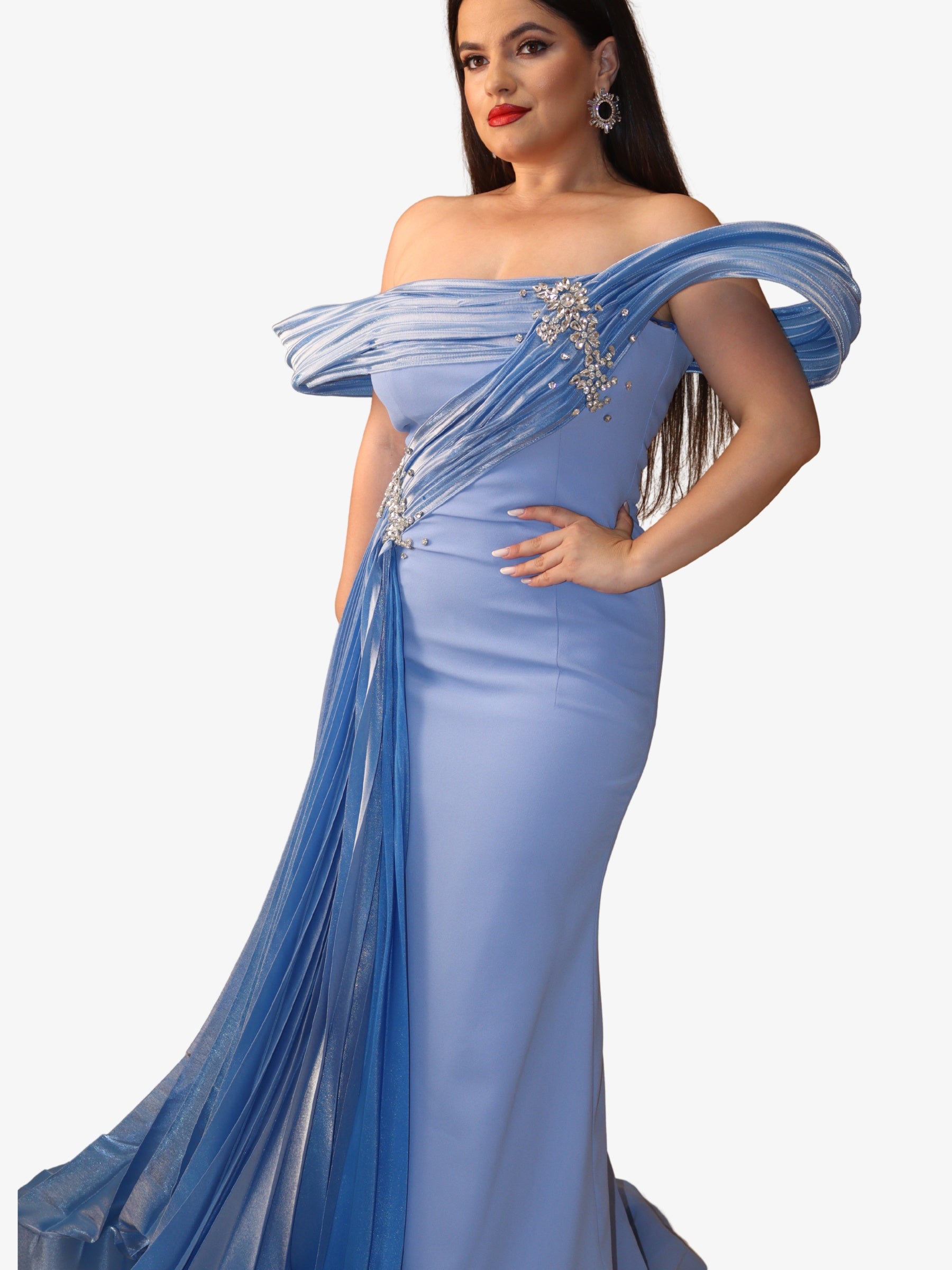 Rochie Lunga "Angelina Luxury", Albastra